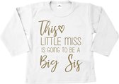 Grote zus shirt-Bekendmaking zwangerschap-this little miss-wit-goud-Maat 74