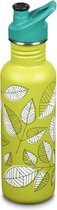 Klean kanteen classic drinkfles - Green apple leaves - Sportcap - 800 ml.