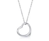 Ketting dames | zilverkleurige ketting met hartje | zomer | liefdes ketting | cadeau voor vrouw | valentijn cadeautje voor haar | valentijn |