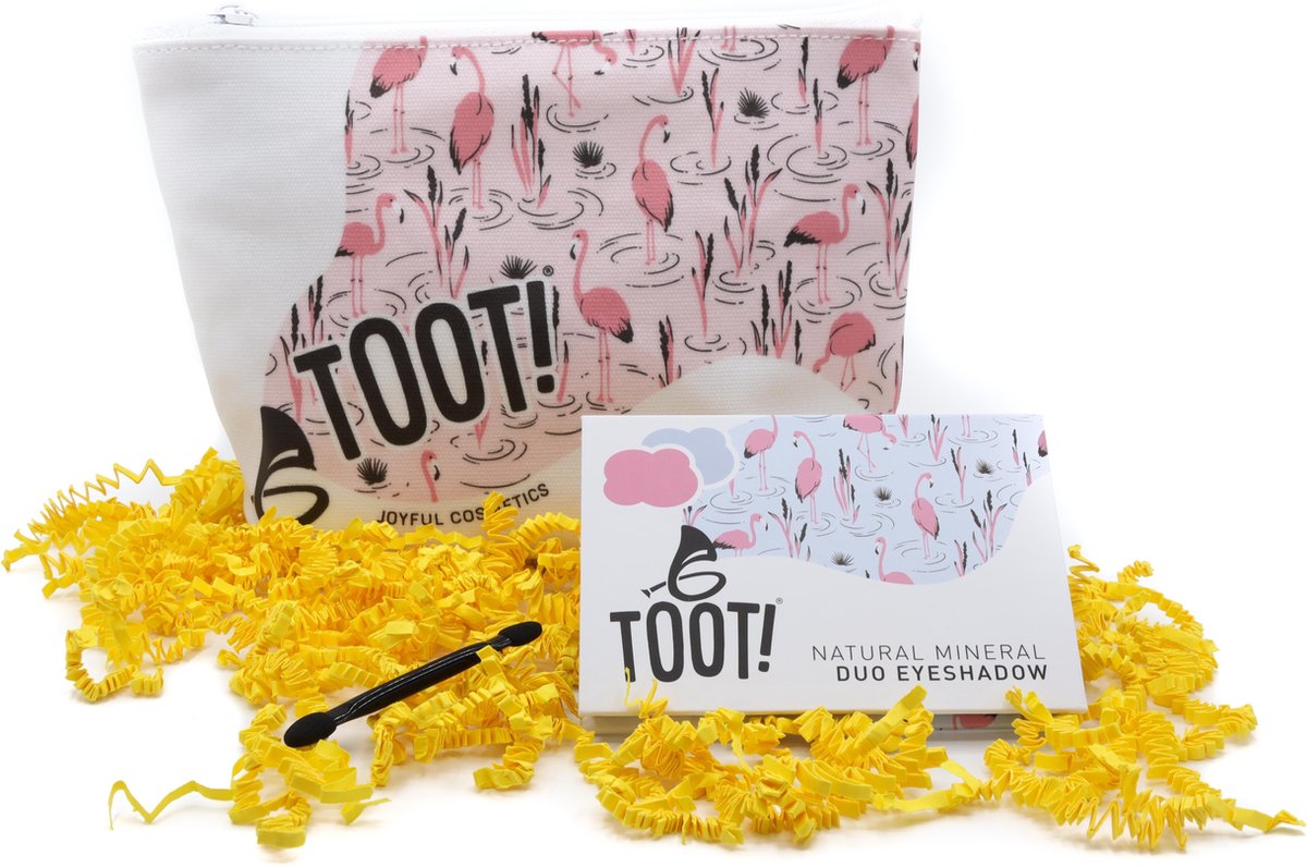 Goedkoopste TOOT! Natuurlijke Kinder Make-up Set - Flamingo - Duo Oogschaduw & Tasje