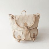 Me Accessoiries - Backpack - trendy rugtas - boho - beige - 30x35cm