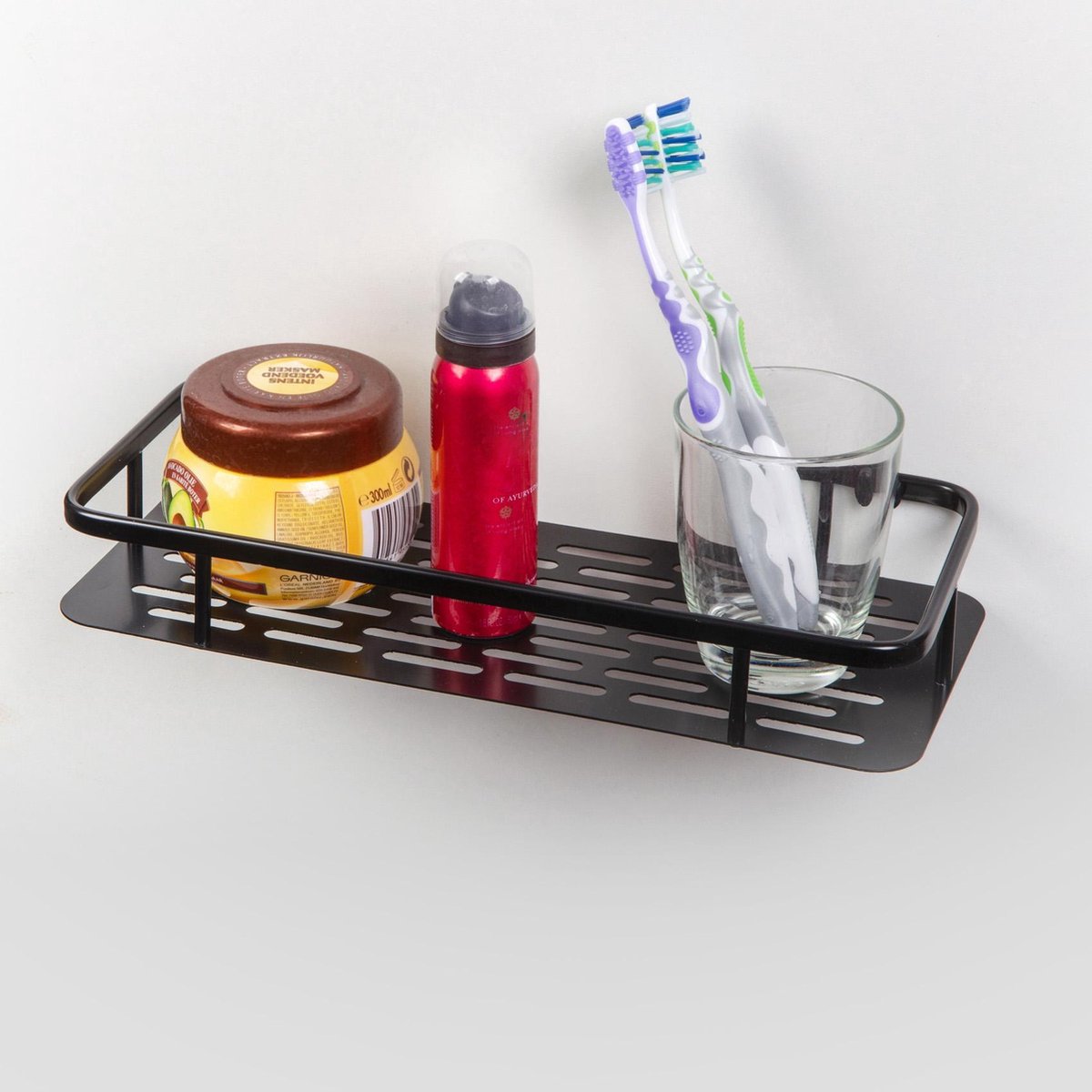 Doucherek XL 30 cm Zwart doucherekje douchemand badkamerrek