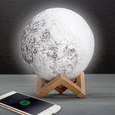 MikaMax- Maanlamp- ø18cm- 3D print- Met Bluetooth speaker