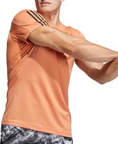 adidas Aero 3-stripes Sportshirt - Maat L  - Mannen - oranje - zwart