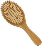 Brosse à cheveux en Bamboe - Brosse de massage du cuir chevelu - Brosse à cheveux - Ronde - Groot - 23,5 x 8,5 cm