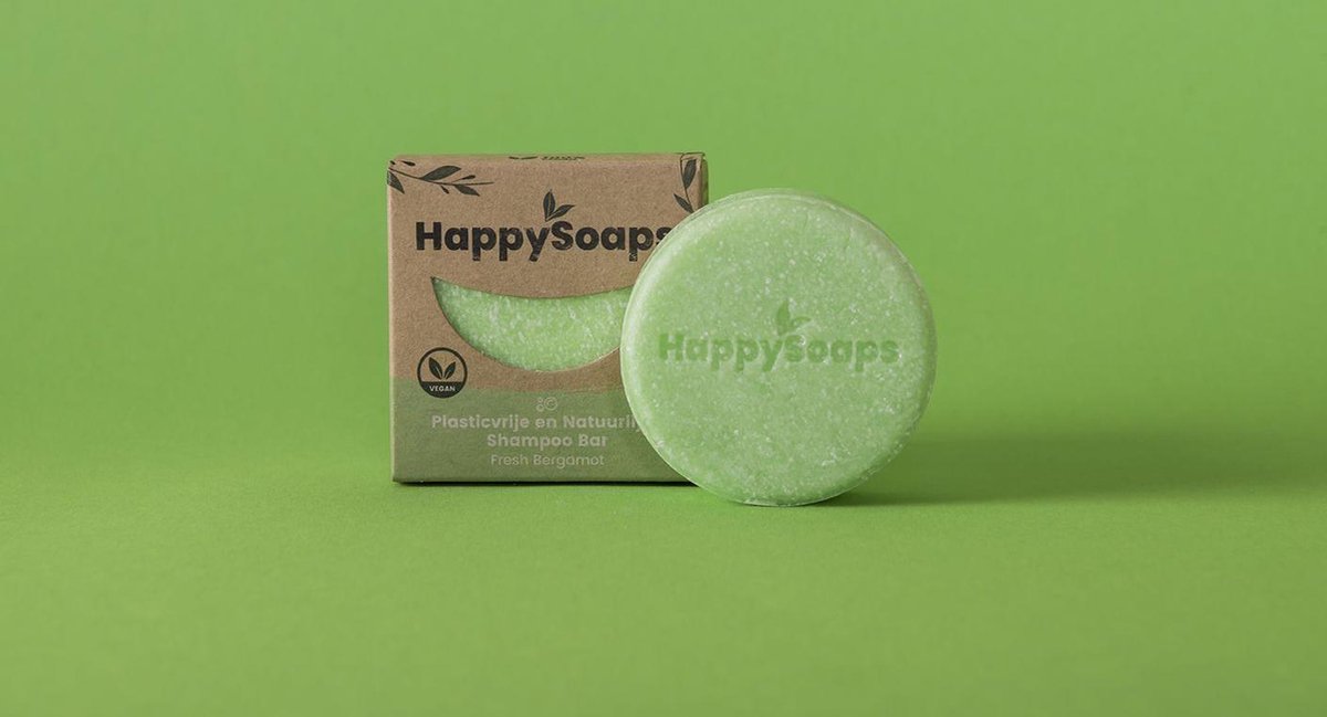 The Happy Soaps - Shampoo bar - Fresh bergamot - 70 gram - normaal haar - dagelijks gebruik