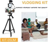vlogging kit - compleet in 1 set - vlogging set met afstandbediening - vlogging set voor youtube video - smartphone vlogging set - video maken set - 5 in 1 set - vlogging kit met led lamp -