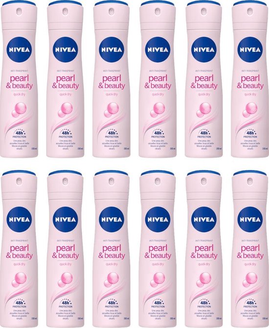 NIVEA Pearl & Beauty Deodorant Spray JUMBOPAK 12 x 150 ml bol