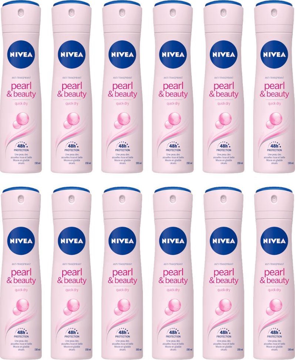 Goedkoopste NIVEA Pearl & Beauty Deodorant Spray JUMBOPAK - 12 x 150 ml