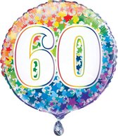 Helium Ballon 60 Jaar Sterren 45cm leeg