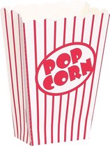 Popcorn Bakjes Gestreept Rood 13cm 8st