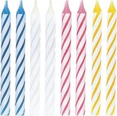 Verjaardagskaarsen Gekleurd Spiraal 14cm 24st