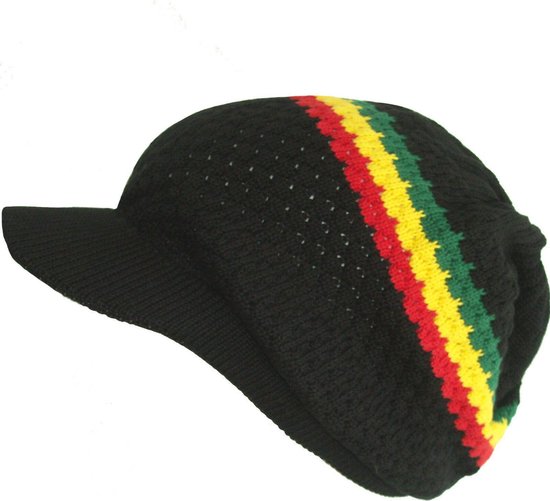 Rasta beanie oversized baggy muts reggae Jamaica kleur zwart maat one size  | bol.com