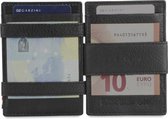 Garzini Magic Wallet - Leren Vintage Portemonnee Kaarthouder - Zwart