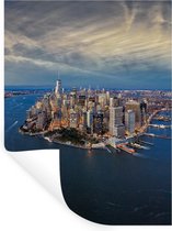 Sticker Muursticker Vue plongeante New York - Front de mer de New York - 60x80 cm - film adhésif autocollant - sticker mural repositionnable