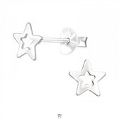 Oorbellen - Stainless steel - zilverkleurig - ster - sterren - oorstekers