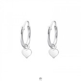 Zilveren oorbellen | Zilveren oorringen met hanger | Zilveren oorringen, hartje
