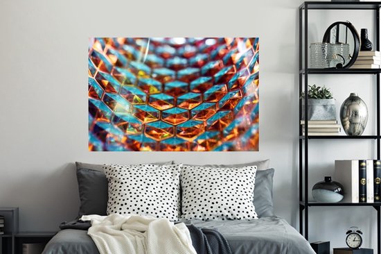 Sticker Muursticker Biologie - Nid d'abeille en Verres - 120x80 cm - film adhésif autocollant - sticker mural repositionnable