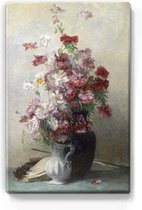 Schilderij - Veldbloemen met viool - Jenny Villebesseyx - 19,5 x 30 cm - Niet van echt te onderscheiden handgelakt schilderijtje op hout - Mooier dan een print op canvas.
