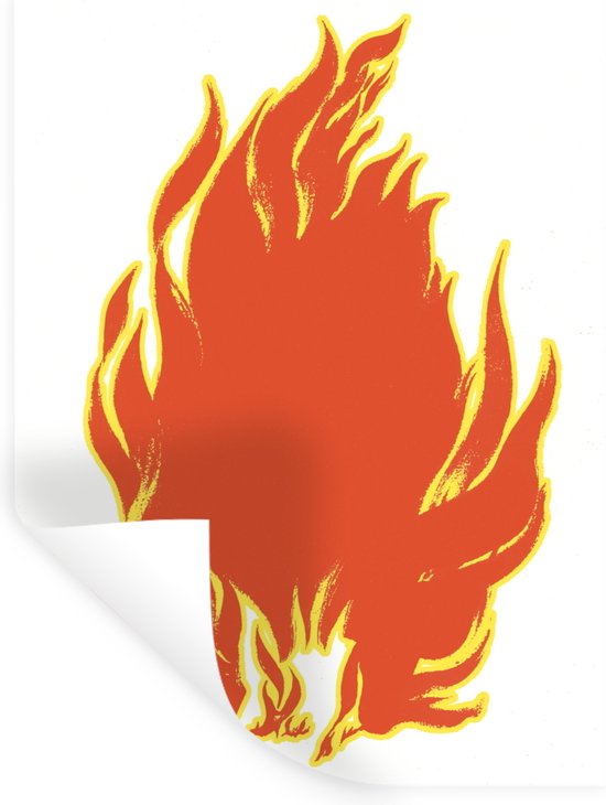 Muurstickers - Sticker Folie - Een illustratie van vlammen op een witte achtergrond - 90x120 cm - Plakfolie - Muurstickers Kinderkamer - Zelfklevend Behang - Zelfklevend behangpapier - Stickerfolie