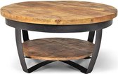 Salontafel rond - bijzettafel - - 45 x 90 x 90 cm - mangohout - bijzettafel Industriële look