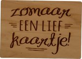 MemoryGift: Houten Kaart A6: Zomaar een lief kaartje