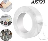 JUST23 MultiFix Tape Original 3 meter - Dubbelzijdig & Herbruikbaar - Plakken Zonder Boren - Nano tape
