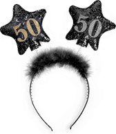 Haarband 50 Jaar Sterren Zwart