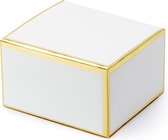 Partydeco - Bedank doosje wit met goudkleurige randen (10 stuks)