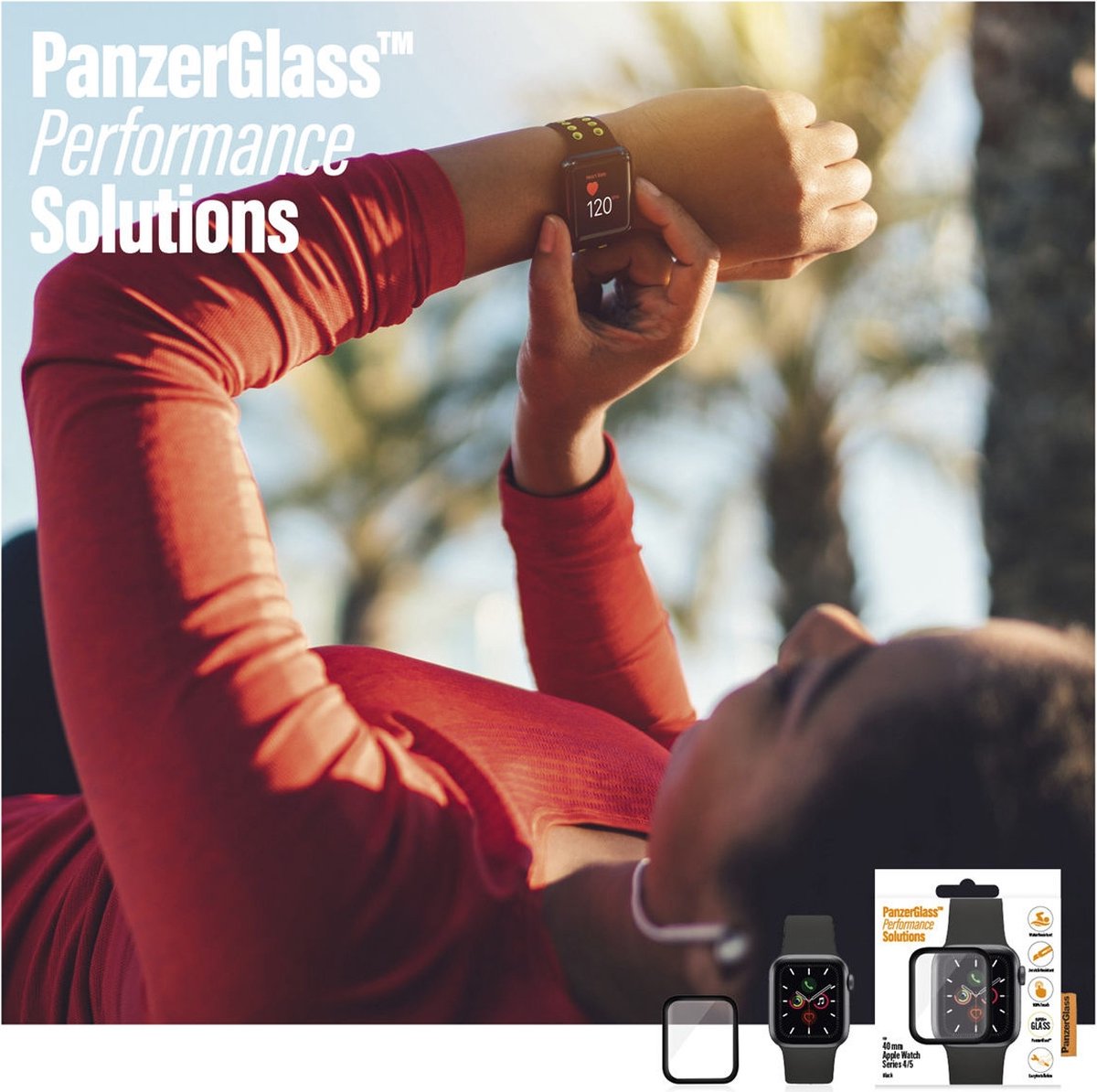 PanzerGlass Apple Watch 40MM Screenprotector Tempered Glass Zwart | bol.com
