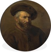 WallCircle - Wandcirkel - Muurcirkel - Zelfportret - Schilderij van Rembrandt van Rijn - Aluminium - Dibond - ⌀ 140 cm - Binnen en Buiten