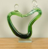 Glasobject NZS-672-v, glassculptuur koppel, glazenbeeld trouwen, huwelijksgeschenk