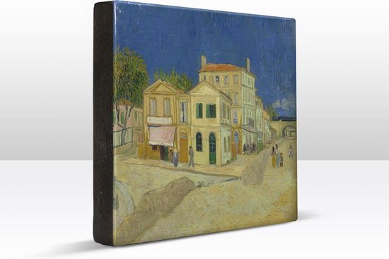 Schilderij - Het gele huis - Vincent van Gogh - 26 x 19,5 cm - Niet van