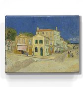 Het gele huis - Vincent van Gogh - 26 x 19,5 cm - Niet van echt te onderscheiden houten schilderijtje - Mooier dan een schilderij op canvas - Laqueprint.