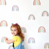 Kinderkamer | Set van 36 Muurstickers Pastel Regenboog | Decoratie | Waterdicht