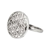 Ruben Robijn Flower of life ring zilver - mt 16,5