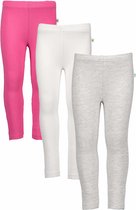 Blue Seven 3 pack BIO BASIC zomer Legging Roze, Wit, Grijs - Maat 92