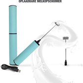 STJ™ - Melkopschuimer electrisch - USB oplaadbaar - 2 opzetstukken - Blauw