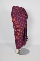 Sarong 436 - Pareo - Saunadoek – Wikkeljurk - Bloemrijke Mandala - Roze, Geel & Paars - Om Namaste