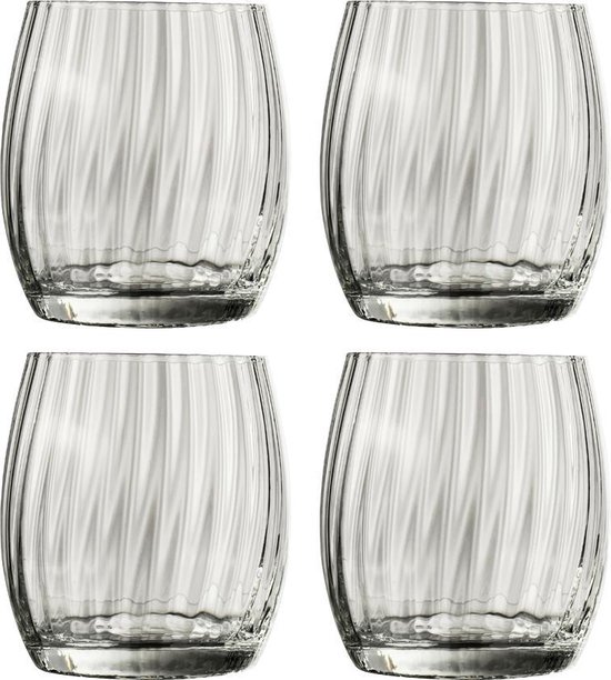 Gusta - Glas - Glazen - Water - Cocktail - Gedraaid / Ribbel - 450ml - set 4 stuks