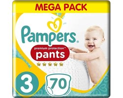 Pampers Premium Protection Pants - Maat 3 - Mega Pack - 70 luierbroekjes