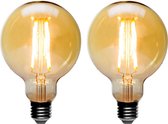 Gusta - LED Lamp - Vintage - Geel Licht - ø8x12cm - set 2 stuks