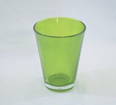 Groene kleine vaas, glas - 15 x Ø 11,5 cm