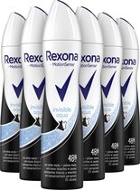Rexona Women Invisible Aqua Anti-transpirant Deodorant Spray - 6 x 200 ml - Voordeelverpakking