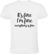 Everything is fine Heren t-shirt | alles goed | prima | fijn | geluk | Wit