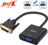 BENFEI - DVI naar VGA kabel - 25 cm - HD kwaliteit - Zwart - DVI-D naar VGA kabel - Full HD DVI-D naar VGA Adapter Kabel Converter - Verloopkabel Splitter Male DVI naar Female VGA