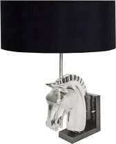 By Kohler Wandlamp paard zwart/zilver metaal met lampenkap 18x8x40cm (108822)