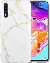 Samsung Galaxy A70 Marmer Case | Back Cover | TPU Telefoonhoesje | Wit