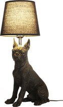 Hype it zittende Boston Terriër lamp - 48 cm - Lamp dier taffellamp woonkamer - Tafellamp Slaapkamer - Dieren lamp Tafellampen - E27 - Tafellamp zwart