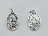 Medaille /scapulier van Hlg. Maria Carmel / Heilig Hart Jezus 1,5 x 2,5 cm